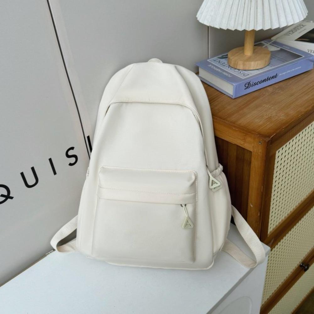 New Backpack Large-capacity Solid Color Primary and Secondary School Student Bag Korean Version of Versatile College Style School Bag