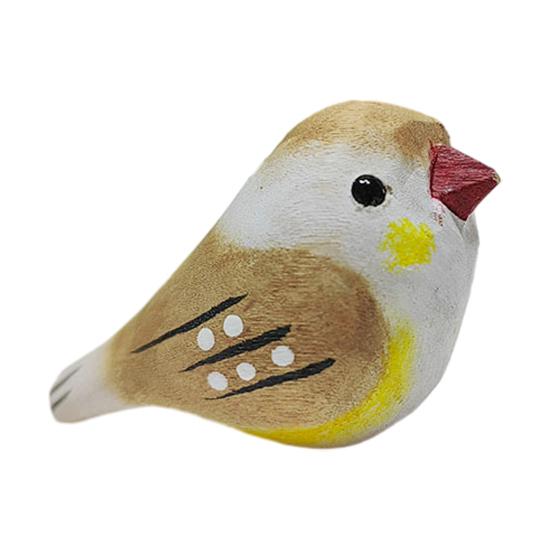 Handmade Bird Figurine Carving Wooden Miniature Wildlife Bird Statue Sculpture for Living