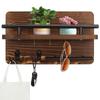 Wooden Wall Key Holder With 5 Hooks Mail Organizer With Shelf Home Decor For Entryway Hallway