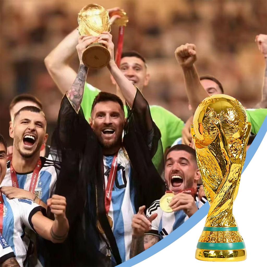 Gyllene Harts Fotbollstrofé Mästare Fotbollstroféer Harts Ornament Fotbollsfans Gåva Hemdekoration Hantverk
