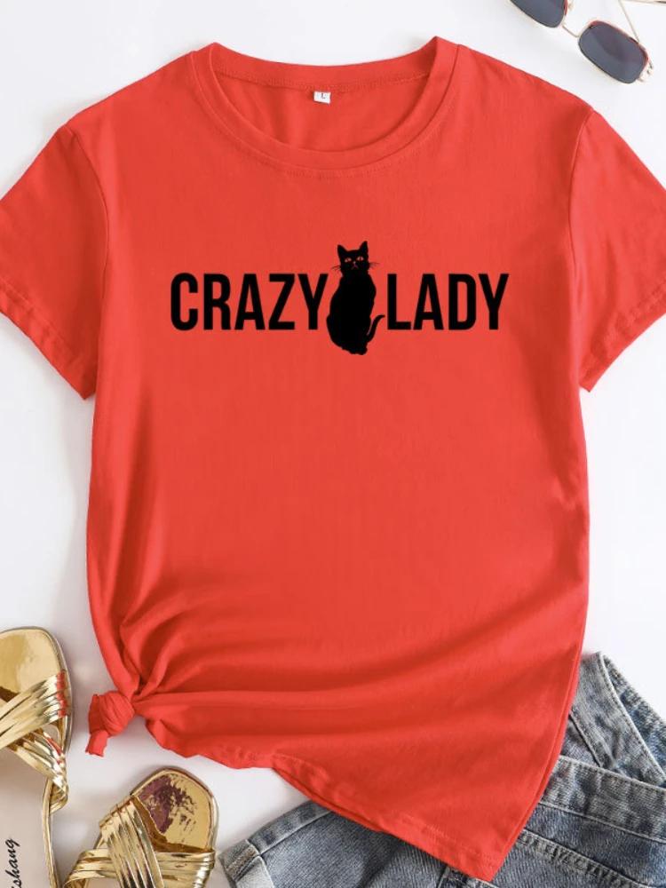Τεράστιο Γυναικείο T-Shirt με Σχέδιο Γάτας Κοντομάνικο Λαιμόκοψη Ο Χαλαρό Γυναικείο T-Shirt Γυναικεία T-shirts Μπλούζες Camisetas Mujer