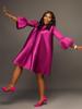 Femmes robe ample trois quarts manches surdimensionné vert rose décontracté dames chic été automne robes tenues grande taille
