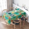 Vibrant Floral Tablecloth Set for Dining Room Decor Blue Green Colorful Table Cover with 4 Chairs Included Unique Stylish Modern