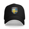 Anpassad Sverige Flagga Baseballkeps Unisex Dam Justerbar Pappahatt Utomhus Snapback Kepsar