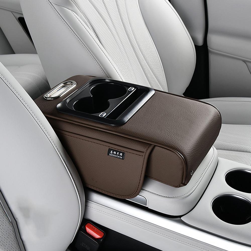 PU Leather Armrest Pad Portable Storage Box Durable Car Armrest Pillow Universal