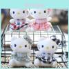 Adorable Fluffy Cat Plush Keychain Soft Cartoon Animal Doll With Cute Dress