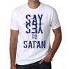 Men’s Vintage Tee Shirt Graphic T Shirt Say Yes To Satan White
