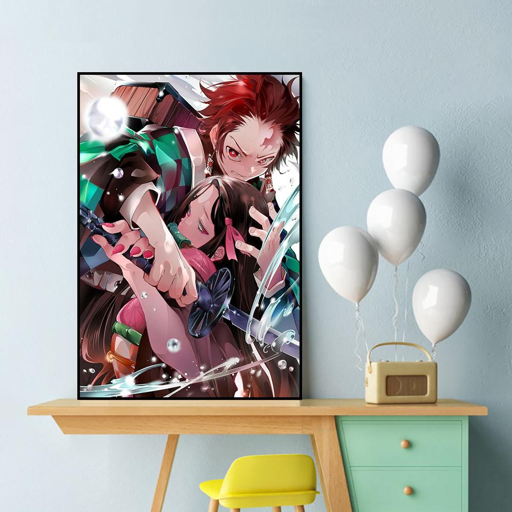Demon Slayer Anime Poster Kamado Tanjirou Decoration Mural Agatsuma Zenitsu Decorative Painting Wall Art Picture Home Decor Gift No Frame