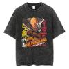 Anime ONE PUNCH-MAN Saitama Printed Tshirt Men Women Washed Cotton T-shirts Oversized T Shirt Harajuku Male Manga Vintage Tee