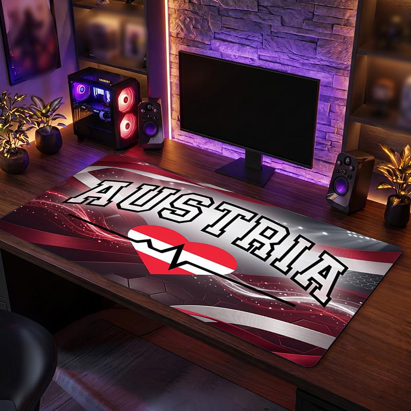 Austria Football Crest Mouse Pad, Extended Non Slip Rubber Desk Mat for Gaming Office Laptop Fan Gift