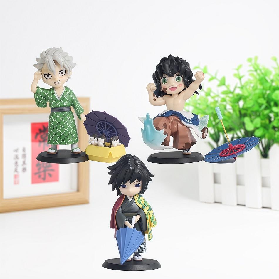 New Anime Figure Demon Slayer Figures Kimetsu No Yaiba Doll Plum Rain Series Blind Box Figurine Warrior Action Figure Model Toys