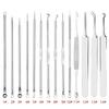 Stainless Steel Double-Ended Pimple Tweezer & Blackhead Remover Tool Set