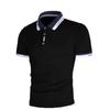 T-shirt d'été à manches courtes pour homme, style patchwork contrasté, polo à la mode pour jeunes sportifs