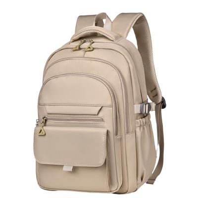 STARZORA Women's Lightweight Large Capacity Backpack, Men's Unisex Backpack for School and Commuting, Solid Color (Khaki)