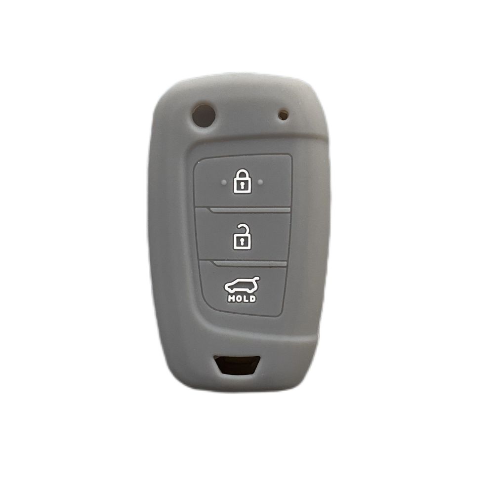 3 Buttons Silicone Car Key Cover Case Protector for For Hyundai Solaris 2 Elantra I30 I35 I40 Tucson Kona Flip Remote Keychain