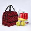 Embroidery Traditional Folk Art Insulated Lunch Bag Tatreez Cross Portable Thermal Cooler Lunch Box