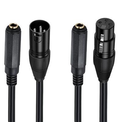 1/4 TS/TRS Female To XLR Adapter Cable, XLR To 1/4 Stereo Balanced Audio Connector Cable for Microphone PC Speaker