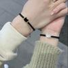 Xiaohongshu Handgemaakte Zwart-Witte Kat Armband - Elegante Gevlochten Koord voor Koppels