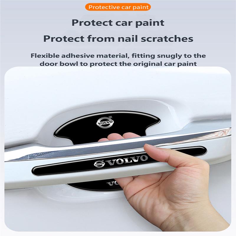 Car Door Handle Scratch-resistant Sticker Black Door Handle Protective Sticker Paint Film Accessory Decal Volvo XC90 V90 V60 S80