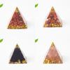 Crystal Resin Pyramid Figurine With Natural Waterdrop Crystals For Gift Giving And Home Decor