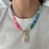 Elegant Handmade Flower Bead Necklace Multicolor Glass Beads Jewelry For Everyday Fashion Accessories