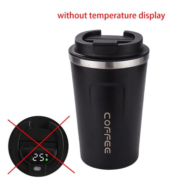 Cană de cafea Thermos 380/510 ml Sticlă de apă Afișare temperatură Baloane cu vid Tumbler termic În mașină Cupă izolată Cadou de Crăciun