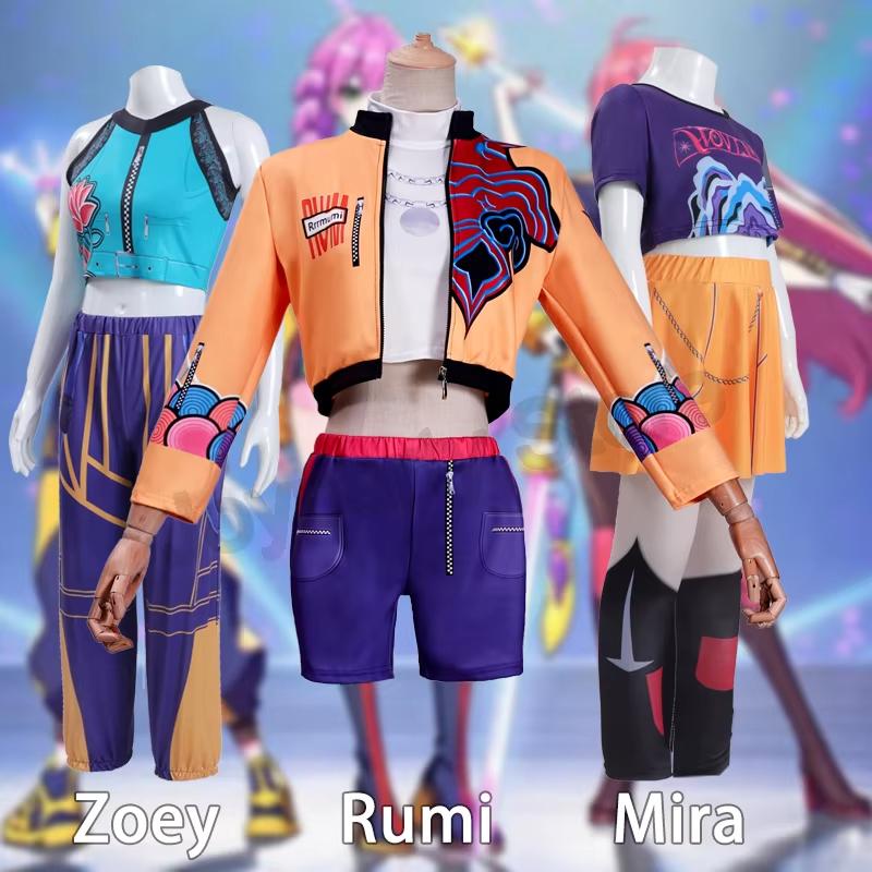 Film Nou 2026 K-Pop Mira Rumi Zoey Hunters Costum Cosplay Halloween Carnaval Demon Scenă Model Imprimat 3D Haine Joc de Rol