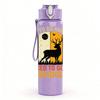 1PC Forced To Go To School Retro Print 750ml Color Plastic Sports Water Bottle Leakproof Flip Straw Lid Suitable for Sports Office Home Use