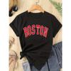 Casual Top for Summer & Spring Women's Clothing Letter Print T-shirt Short Sleeve Crew Neck