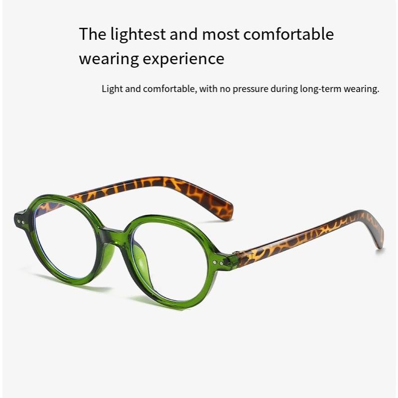 Fashion Retro Oval Frame Presbyopia Glasses Green Tortoiseshell Reading Glasses Blue Light Blocking Eye Protection