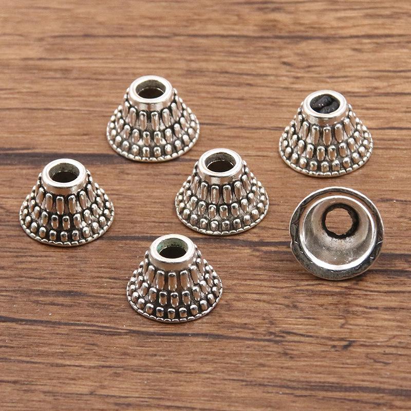 Antique Silver Flower Spacer Beads: Multi-Style, Hollow Design for DIY Bracelets & Necklaces