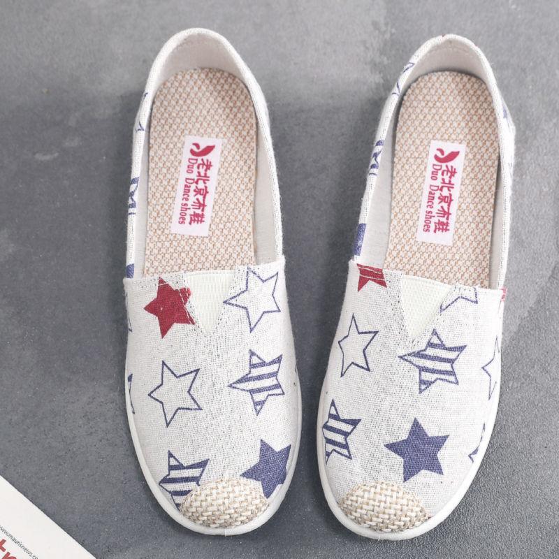 Versatile Canvas Women's Shoes 2024 New Flat Bottom Cloth Shoes Soft Sole Lightweight Casual Breathable Fisherman's Shoes Tenis