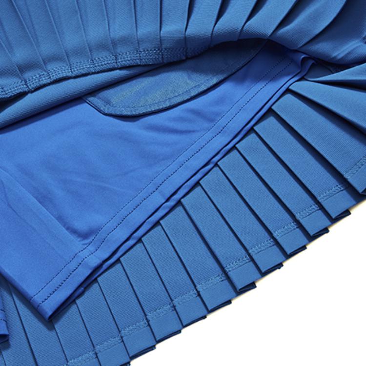 FILA Athletics Color Block Comfortable Fashion Golf Pleated Casual Skirt Women skirts Princess-Blue A11W135326F-BU
