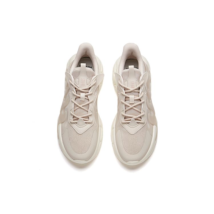 Anta Tide Worship 2.0 Mesh Casual Breathable Shock Absorbing Low Top Dad Shoes Women Sneaker Mud-Gray 122138840-3