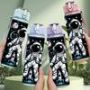 1PC Standing Astronaut Poster Print 750ml Color Plastic Sports Water Bottle Leakproof Flip Straw Lid Suitable for Sports Office Home Use