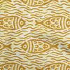 Cotton Flex Dark Mustard Fabric Asian Block Fish Craft Projects Decor Fabric Printed By The Yard 40 Inch