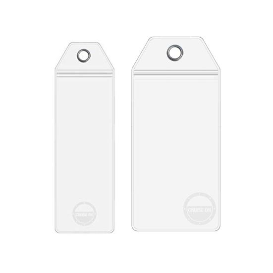 5Pcs/Set Luggage Tag Holder with Steel Ring Clear Waterproof Zip Seal Reusable Luggage Label Sleeve Cruise Essentials