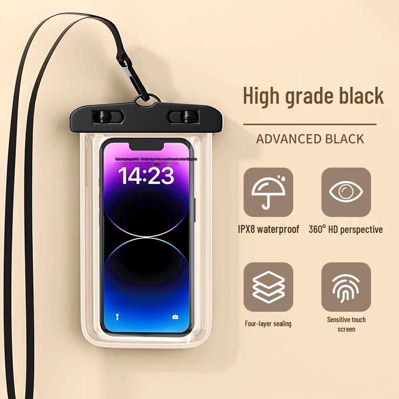 Waterproof Touch-Screen Phone Pouch with Neck Strap for Rafting, Swimming, and Rain - Allows Picture-Taking