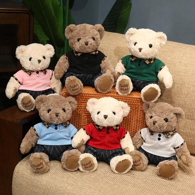 Peluche Orsacchiotto Morbido di Alta Qualità, Bambola Orso con Cravatta, Maglietta Paul Orsacchiotto, Cuscino Animale Carino, Regalo di Compleanno per Bambini