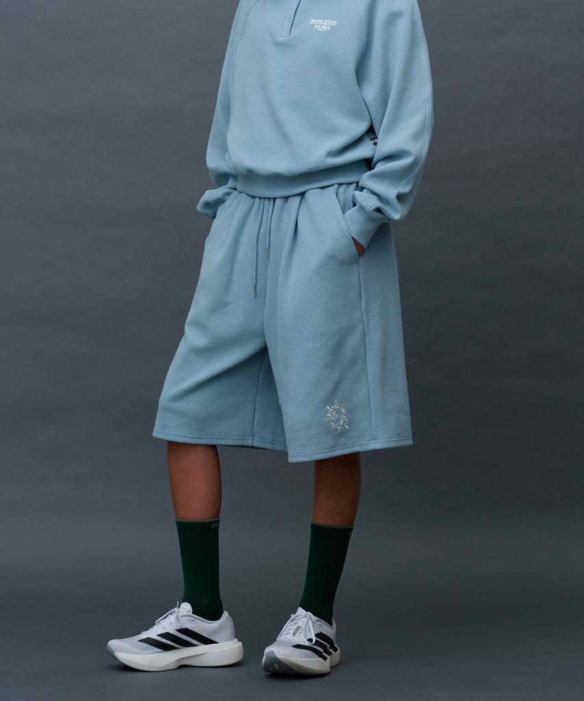 Minasu Waffle Sweat Training Bermuda Pants_Skyblue