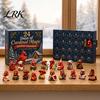 Numbered Hidden Drawer Box Red Bird Christmas Advent Calendar, 24 Unique Miniature Holiday Ornament Set Figurines, Tree Hanging Ornaments for