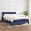 Vidaxl Continental Bed with Mattress, Blue, Fabric 140X200 Cm