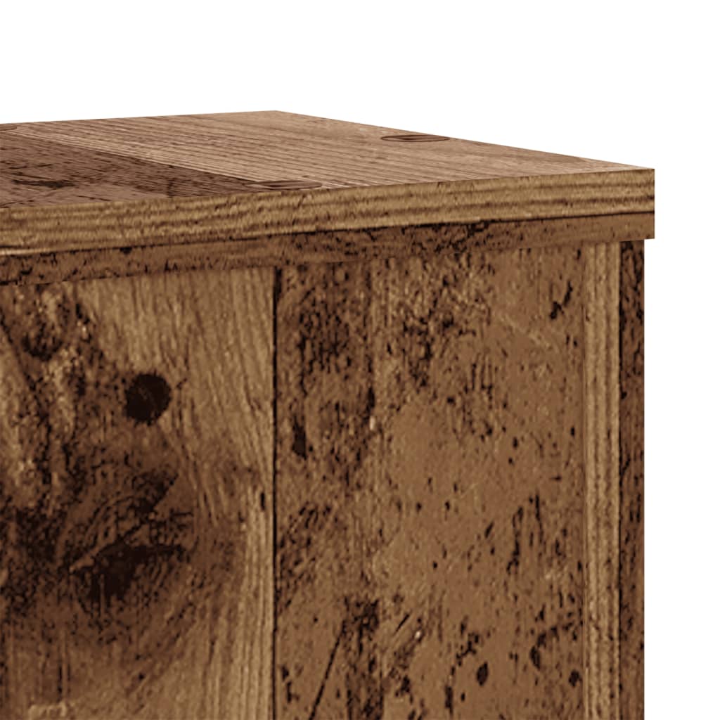 Plant Stand 2 pcs Rustic Wood Look 17 x 17 x 60 cm Engineered Wood