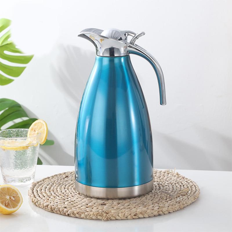 Double Wall Steel Vacuum Insulate Coffee Pot Milk Hot Tea Jug Water Bottle Flask Thermal Thermos Bottles 4 Colors 1