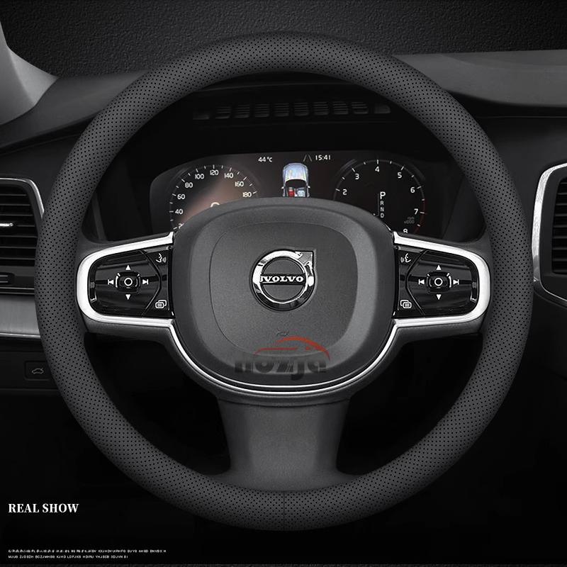 Car Leather Steering Wheel Cover for Volvo XC90 S90 XC60 V90 V60 B4 B5 B6 T4 T5 T6 T8 D4 D5 2012 -2025 Auto Accessories