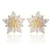 Winter Snowflake Earrings with Dazzling Crystal Cubic Zirconia 3 Metal Colors Delicate Earrings for Women Fashion Jewelry
