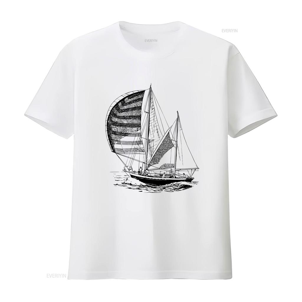 T-shirt Ιστιοπλοϊκό εν πλω για Άνδρες και Γυναίκες Εκτύπωση Ιστιοπλοϊκού Σκάφους Ναυτικό Σχέδιο Ιστιοπλοΐας Στυλ Ναυτικού Σκάφους Διαθέσιμο σε