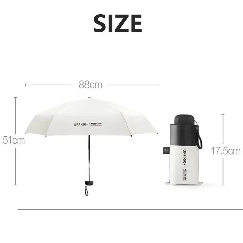 Compact Mini Pocket Small Umbrella - Ultra Light Windproof Sun and Rain Parasol with UV Protection