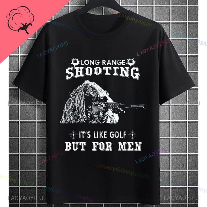 Yeah I Shoot Like A Girl Sniper Rifle Graphic Tshirt 100 Cotton Short Sleeve Round Neck Streetwear Humor Style Tshirt