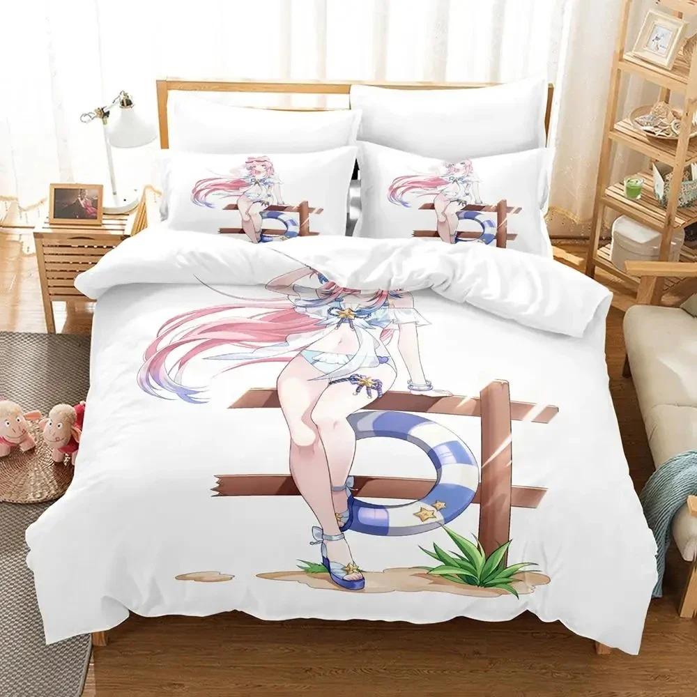 Anime Genshin Impact Sangonomiya Kokomi Bedding Set Duvet Cover Bed Set Quilt Cover Pillowcase Comforter King Queen Size